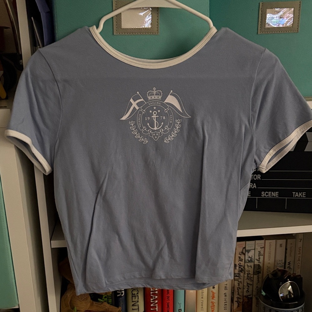 Hollister Blue Tee with White Logo